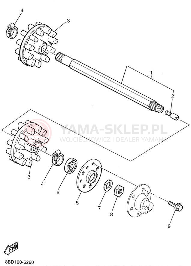 Schemat "Układ napędowy" do Yamaha BRAVO LT BR250TD