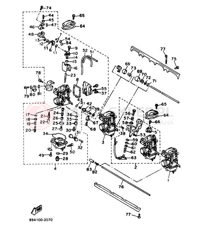 Schemat "Gaźnik" do Yamaha VMAX-4 VX750T