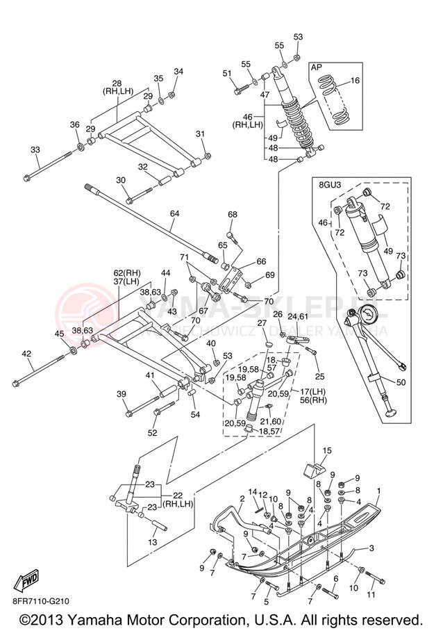 Schemat "płozy" do Yamaha APEX RTX RX10RTRXB