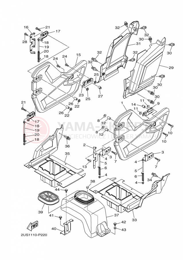 Schemat "Pokrywa boczna" do Yamaha VIKING VI YXC700DFR/YXC700DFG
