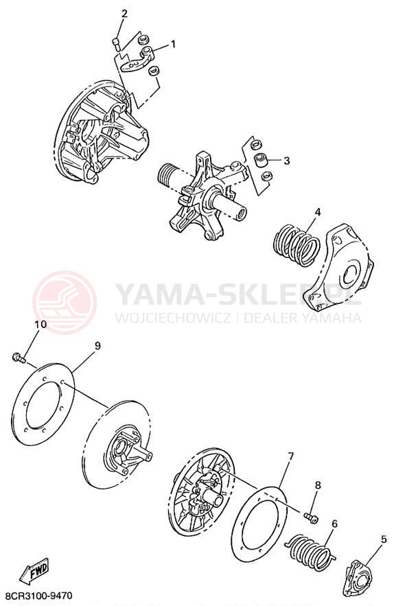 Schemat "DRIVE SETTING" do Yamaha VMAX 600 VX600C/VX500C