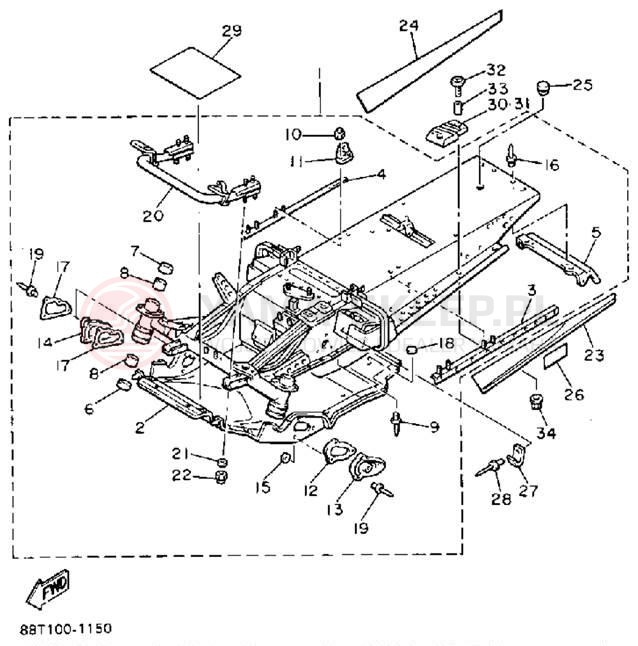Schemat "rama" do Yamaha VENTURE XL VT480R