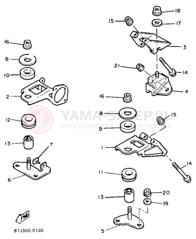 Schemat "Mocowanie silnika" do Yamaha PHAZER II PZ480T