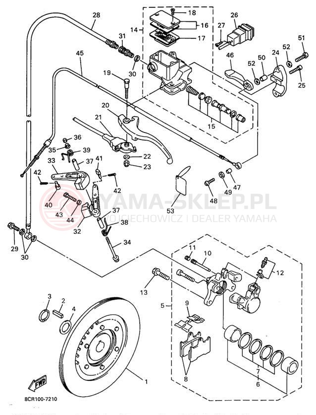 Schemat "hamulec" do Yamaha VMAX 600 SX VX600SXA/VX700SXA