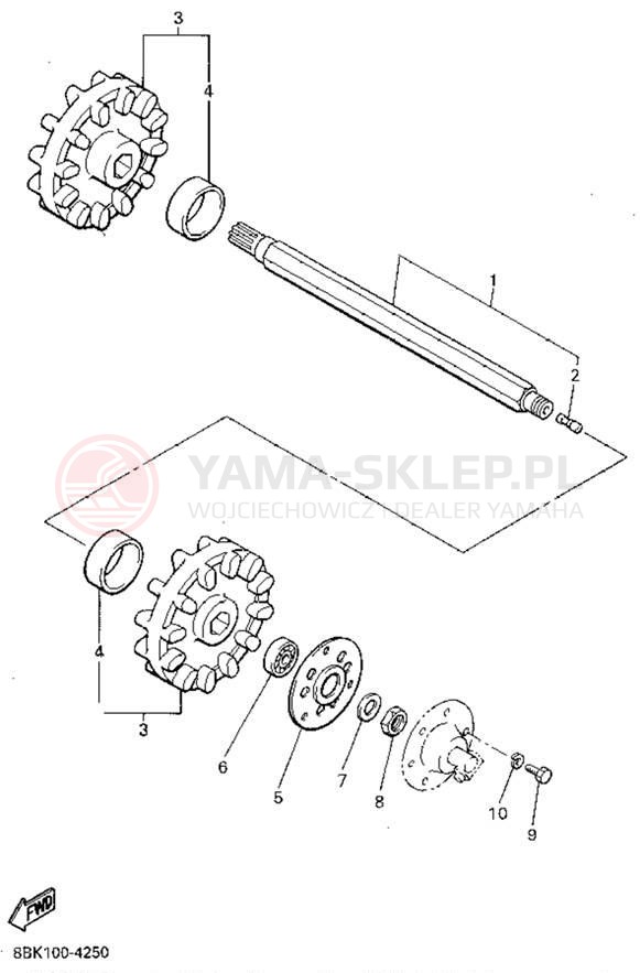 Schemat "Układ napędowy" do Yamaha VENTURE XL VT480V