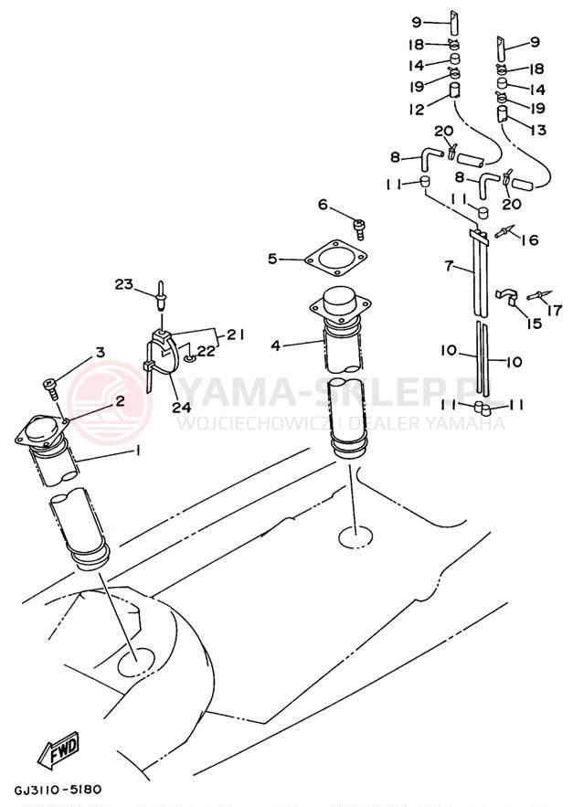 Schemat "odpowietrzenie" do Yamaha WAVE VENTURE WVT700T