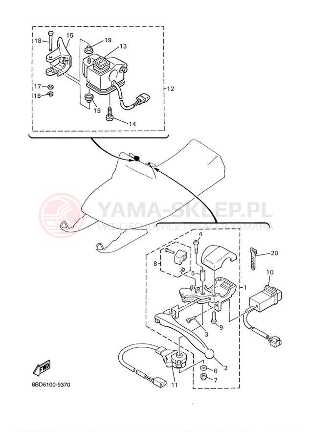 Schemat "Kierownica i osprzęt" do Yamaha BR250TF