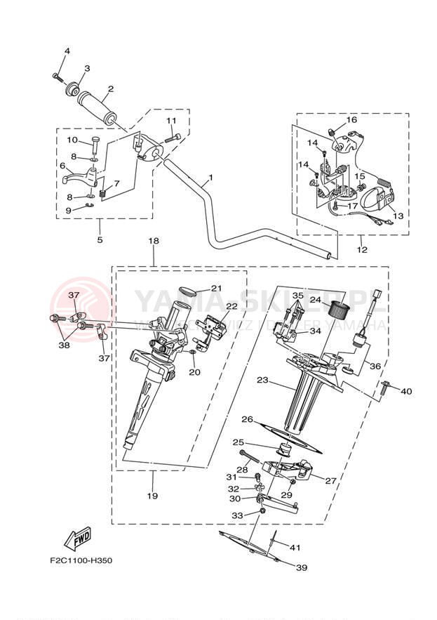 Schemat "Kierownica i osprzęt" do Yamaha WAVERUNNER FZR GX1800K