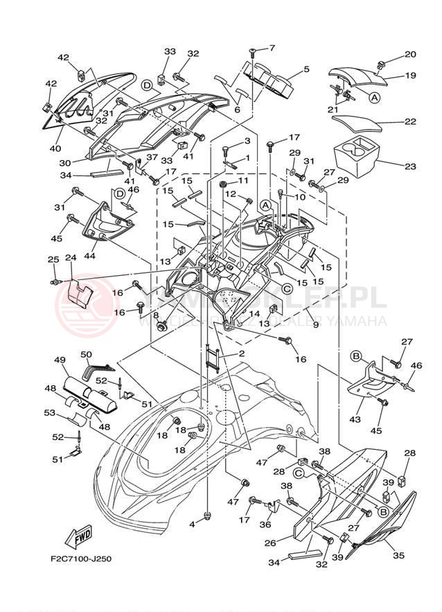 Schemat "ENGINE HATCH" do Yamaha WAVERUNNER FZS GX1800AL