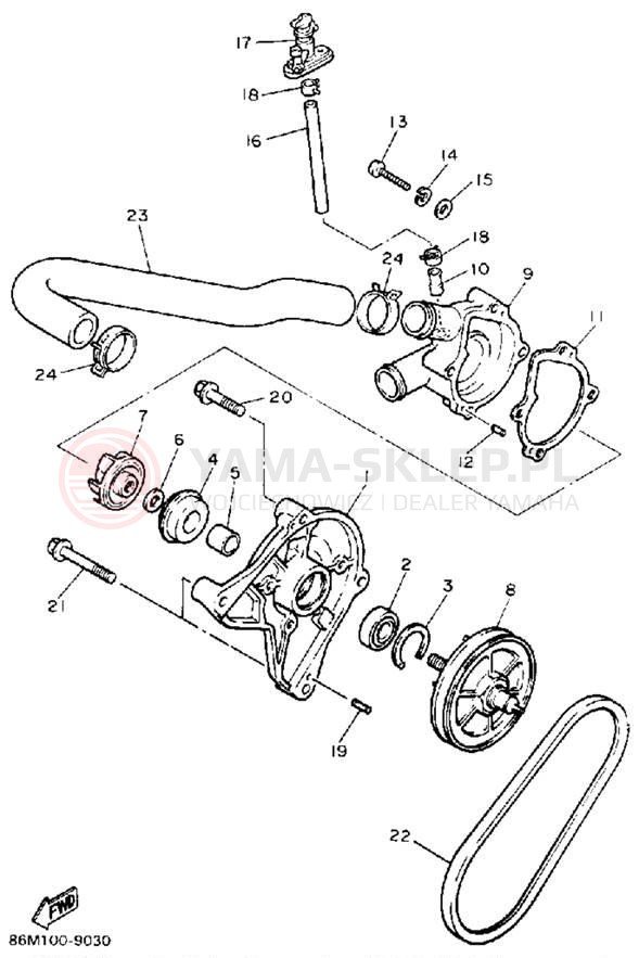 Schemat "Pompa wody" do Yamaha EXCITER EX570P/EX570HP
