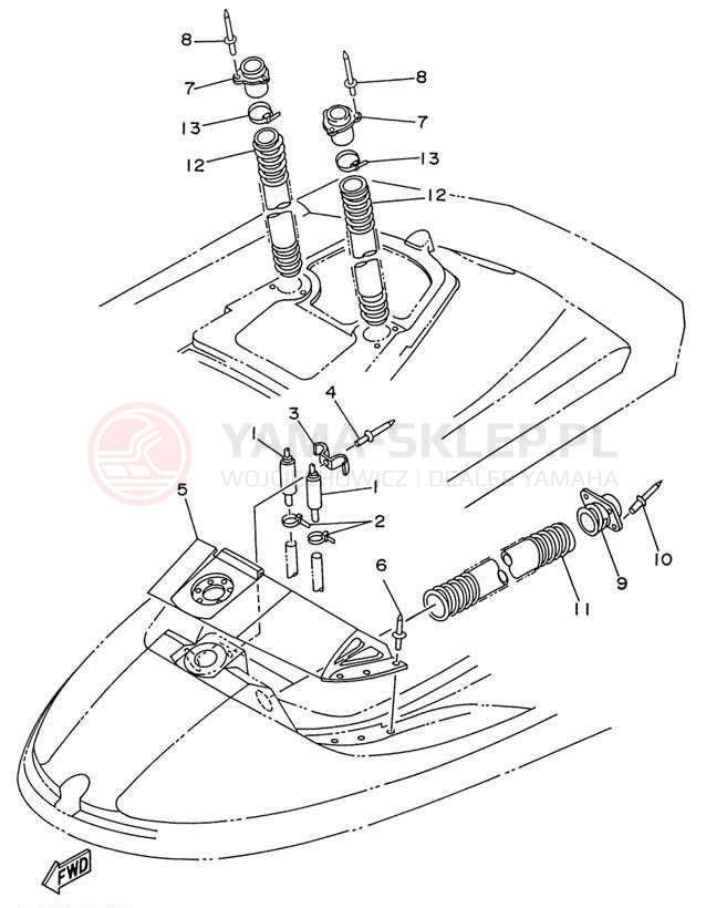 Schemat "Siedzenie i schowek" do Yamaha WAVE RAIDER 700 RA700BU