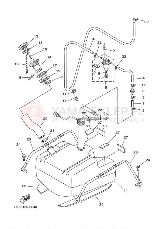 Schemat "zbiornik paliwa" do Yamaha GP800R GP800AB