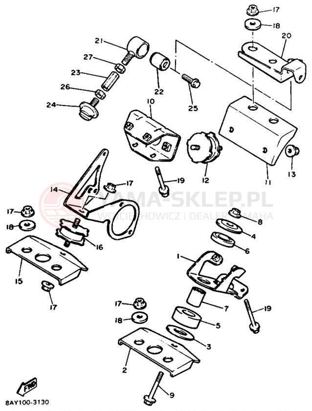 Schemat "Mocowanie silnika" do Yamaha EX570ET
