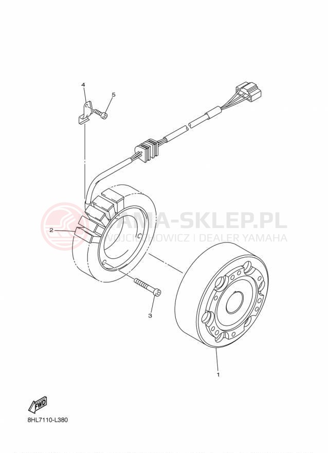Schemat "prądnica" do Yamaha SRVIPER R TX LE SR10RLFO