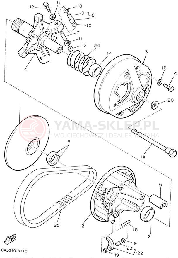 Schemat "PRIMARY SHEAVE" do Yamaha CS340 CS340ED