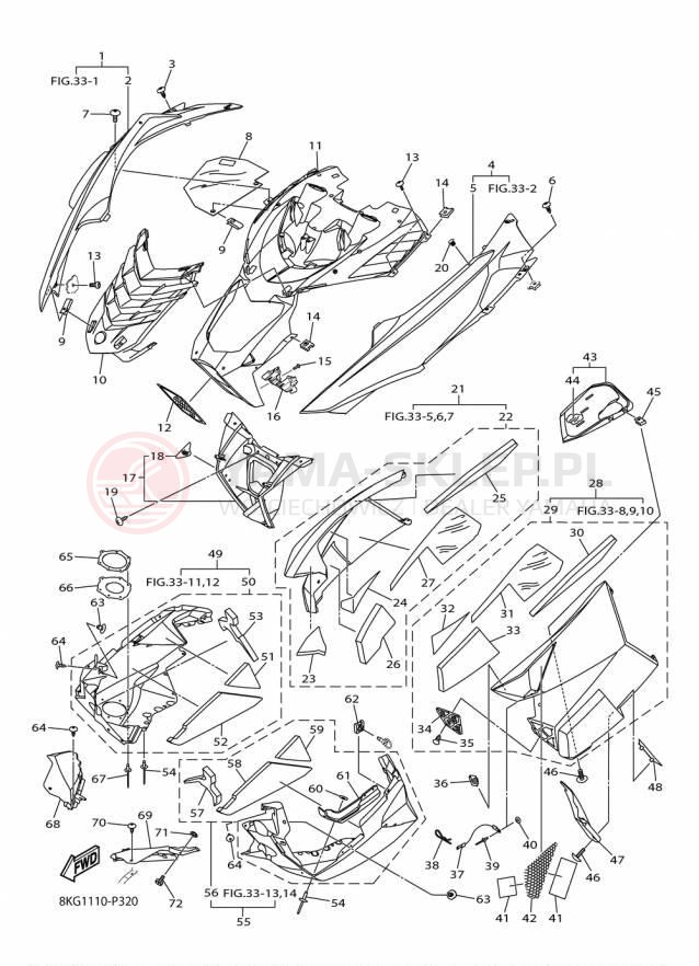 Schemat "Osłony" do Yamaha SRVIPER M TX 153 SR10M53FB