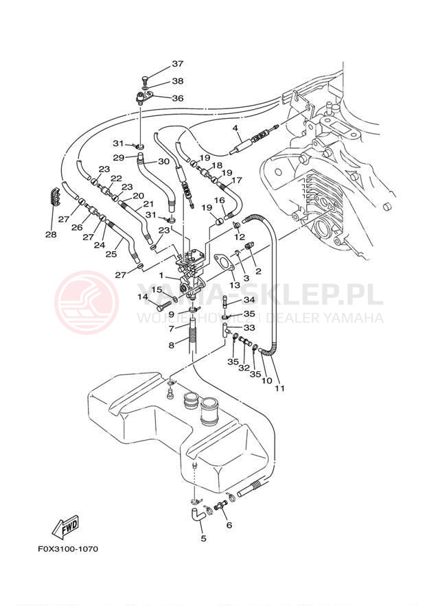 Schemat "Pompa olejowa" do Yamaha WaveRunner XLT1200 XA1200AD
