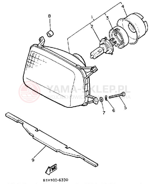 Schemat "Lampa przód" do Yamaha EXCITER EX570M