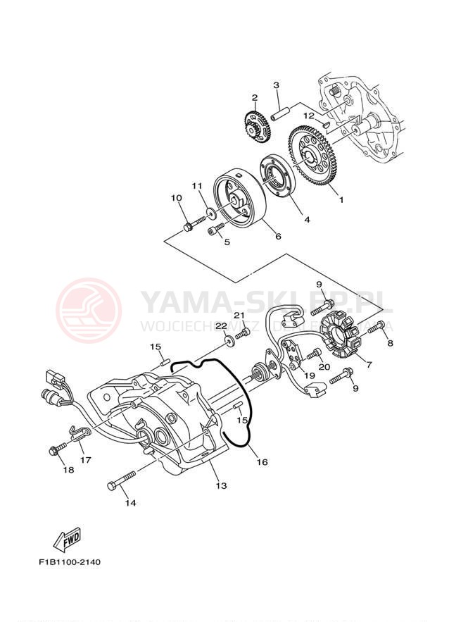 Schemat "prądnica" do Yamaha FX140 FX1000CA/FX1000A
