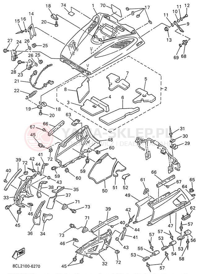 Schemat "Osłony" do Yamaha VMAX 500 DX VX500DXW