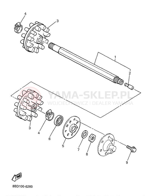 Schemat "Układ napędowy" do Yamaha BRAVO LT BR250TA