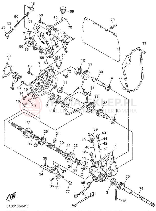 Schemat "Układ napędowy" do Yamaha VMAX 500 VX500W