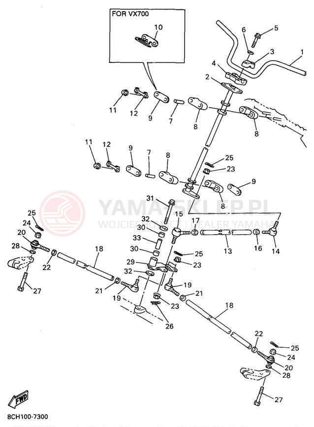 Schemat "Półki zawieszenia" do Yamaha VMAX 600 SX VX600SXA/VX700SXA
