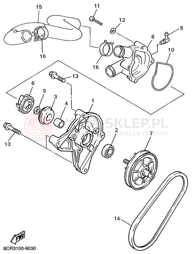 Schemat "Pompa wody" do Yamaha MOUNTAIN MAX 600 MM600PC