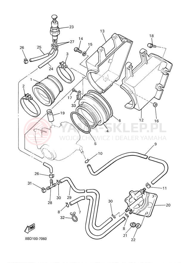 Schemat "Wtrysk paliwa" do Yamaha BR250TF