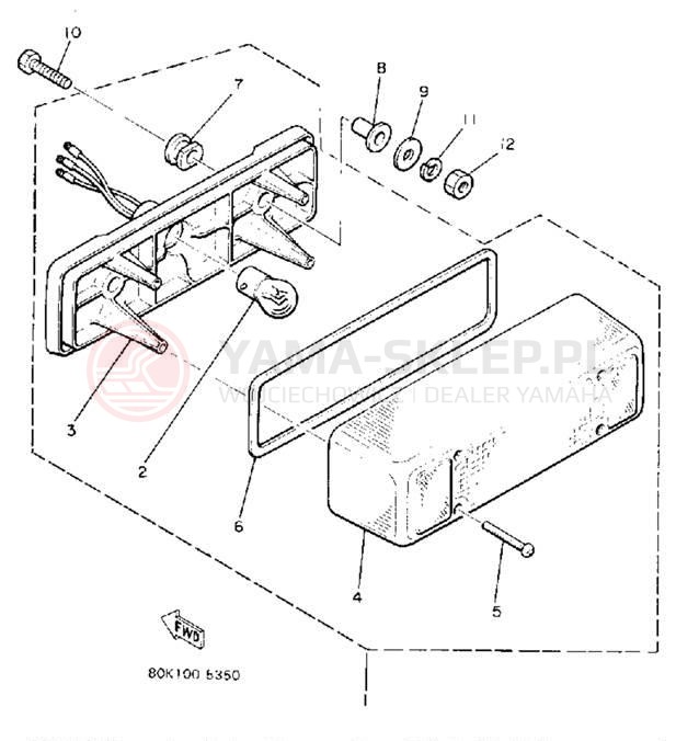 Schemat "lampa tył" do Yamaha EXCITER EX570M