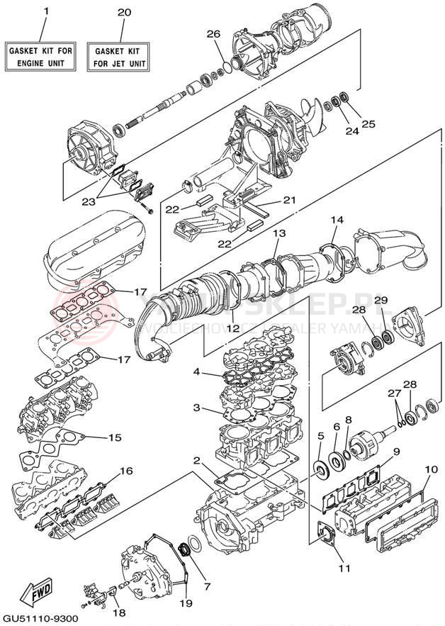 Schemat "Zestaw naprawczy" do Yamaha SV1200/SV1200/SV1200Z