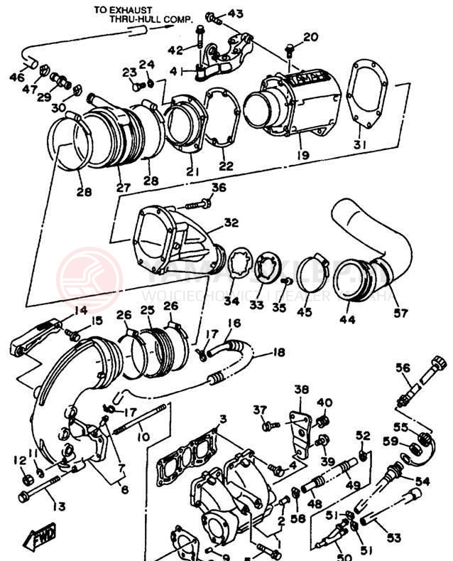 Schemat "wydech" do Yamaha WAVE BLASTER II WB760V