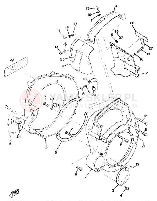 Schemat "FAN CASE - AIR SHROUD" do Yamaha GP300
