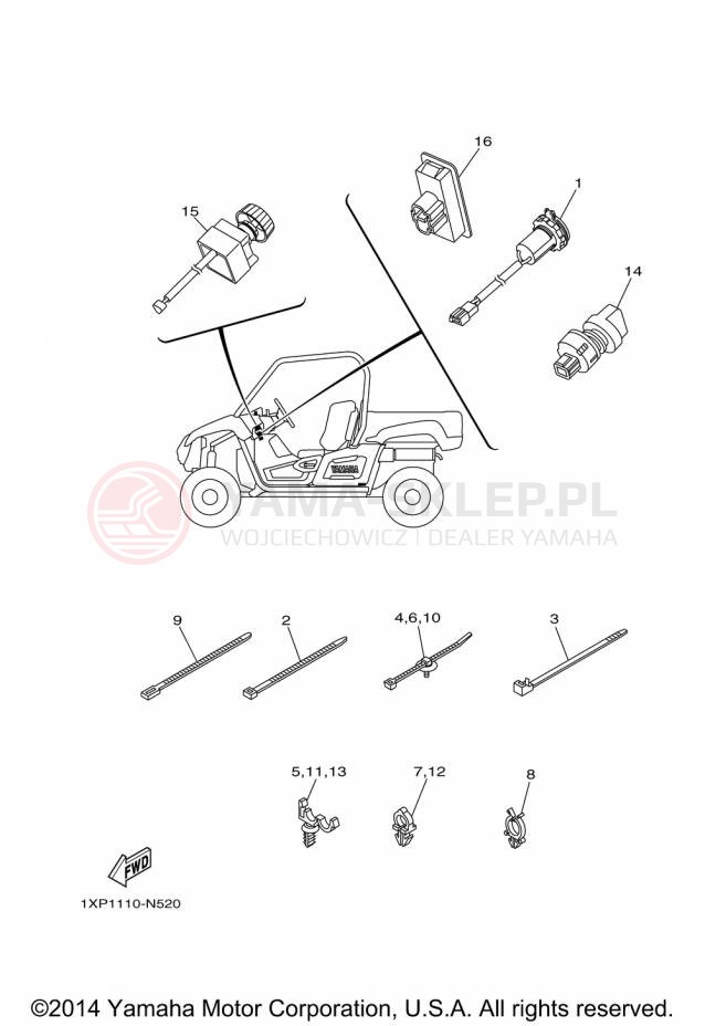 Schemat "układ elektryczny" do Yamaha VIKING YXM700DFL