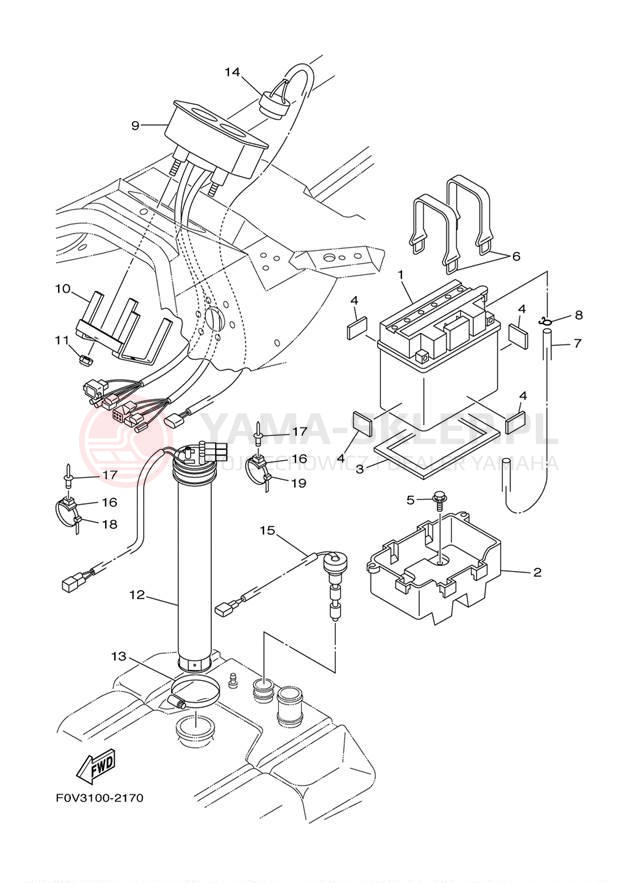 Schemat "układ elektryczny" do Yamaha XLT800 XA800AB