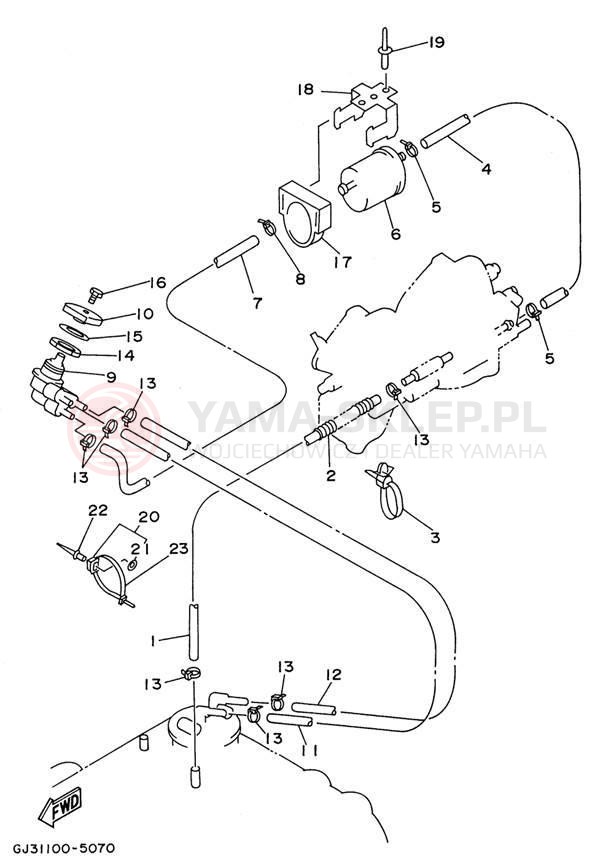 Schemat "Układ paliwowy" do Yamaha WAVE VENTURE 700 WVT700U