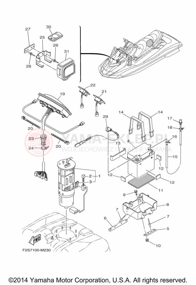 Schemat "układ elektryczny" do Yamaha WAVE RUNNER FX SHO FA1800P