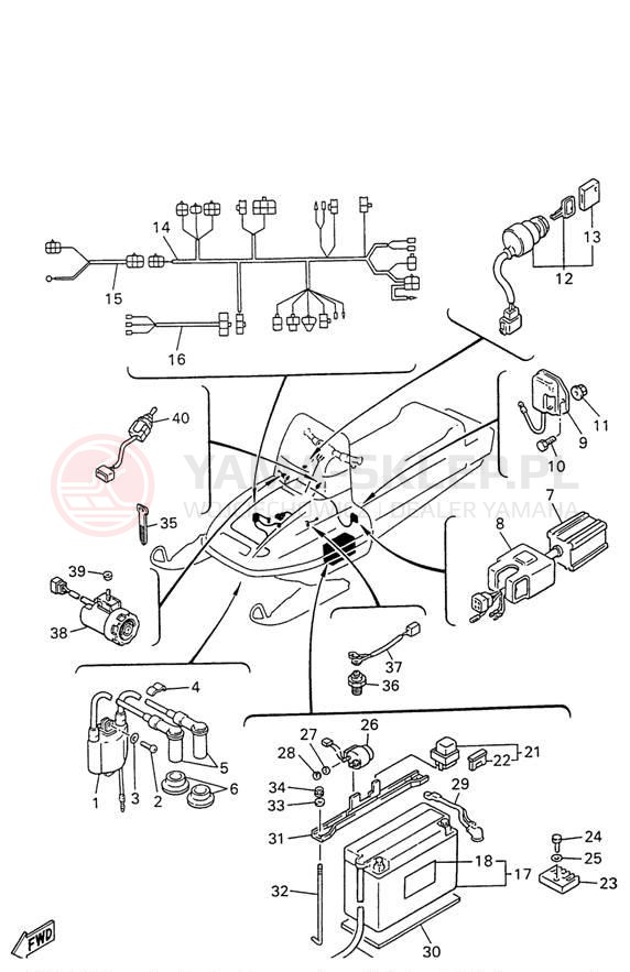 Schemat "układ elektryczny" do Yamaha VK540 II VK540EW