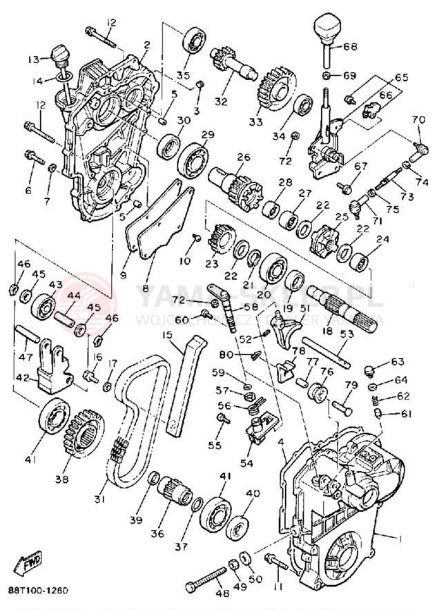 Schemat "Układ napędowy" do Yamaha VENTURE XL VT480R