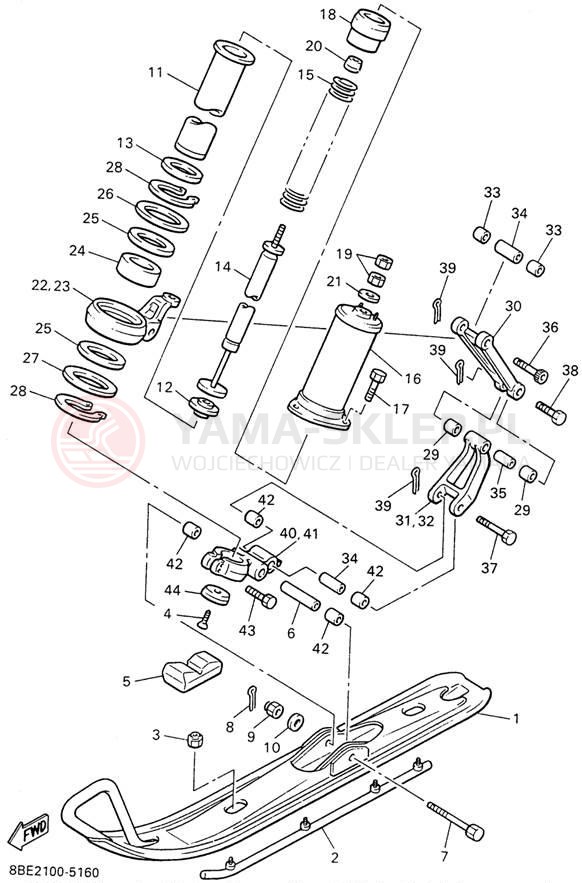 Schemat "płozy" do Yamaha OVATION LE CS340EW