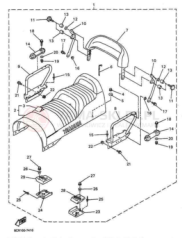 Schemat "BODY RIG" do Yamaha VMAX 600 XT VX600XTA/VX500XTA