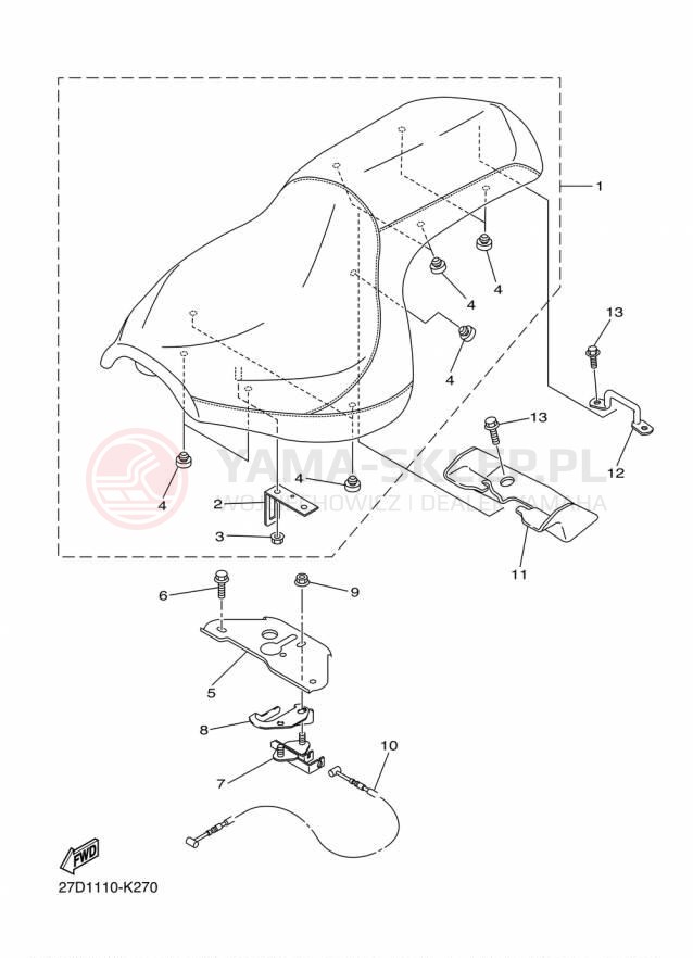 Schemat "siedzenie" do Yamaha STRYKER XVS13CFCS/XVS13CFS