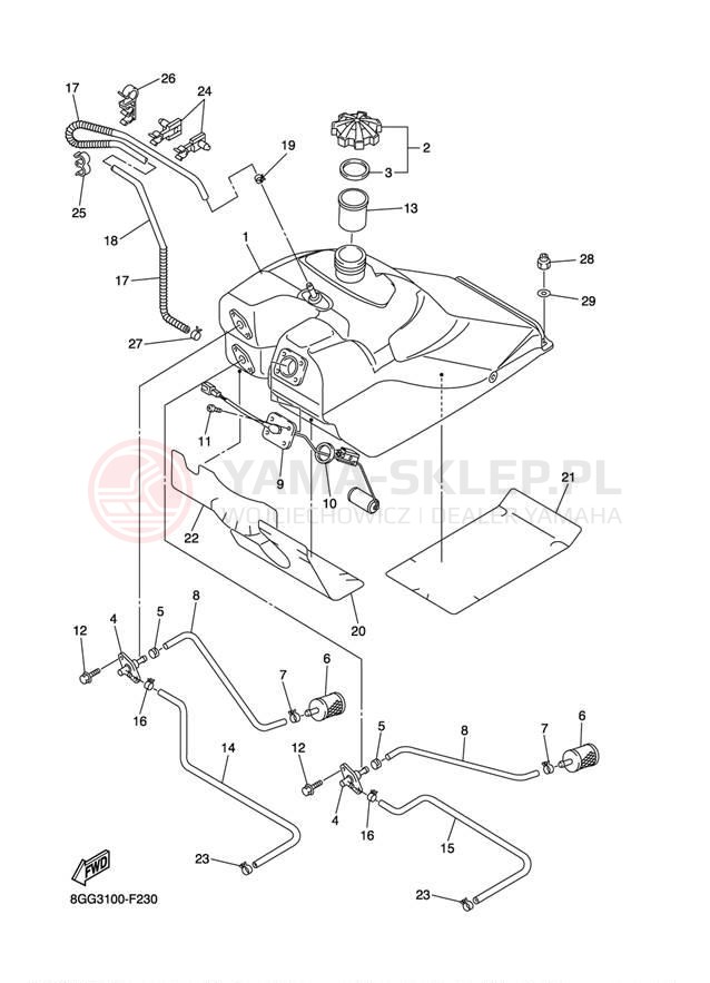 Schemat "zbiornik paliwa" do Yamaha VENTURE RST90W/RST90GTW