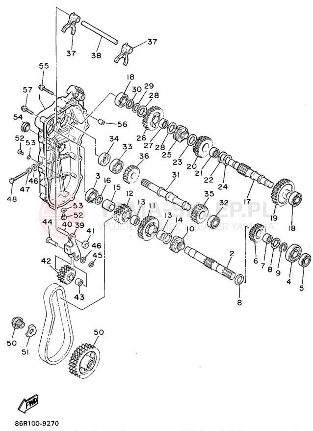 Schemat "Układ napędowy" do Yamaha VK540 II VK540EU
