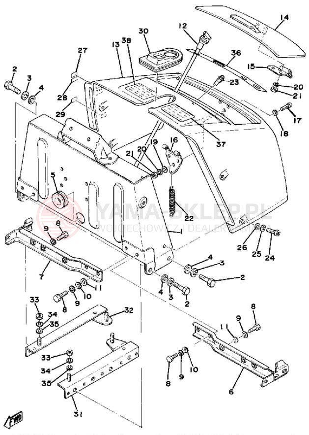 Schemat "STEERING GATE" do Yamaha ET250B