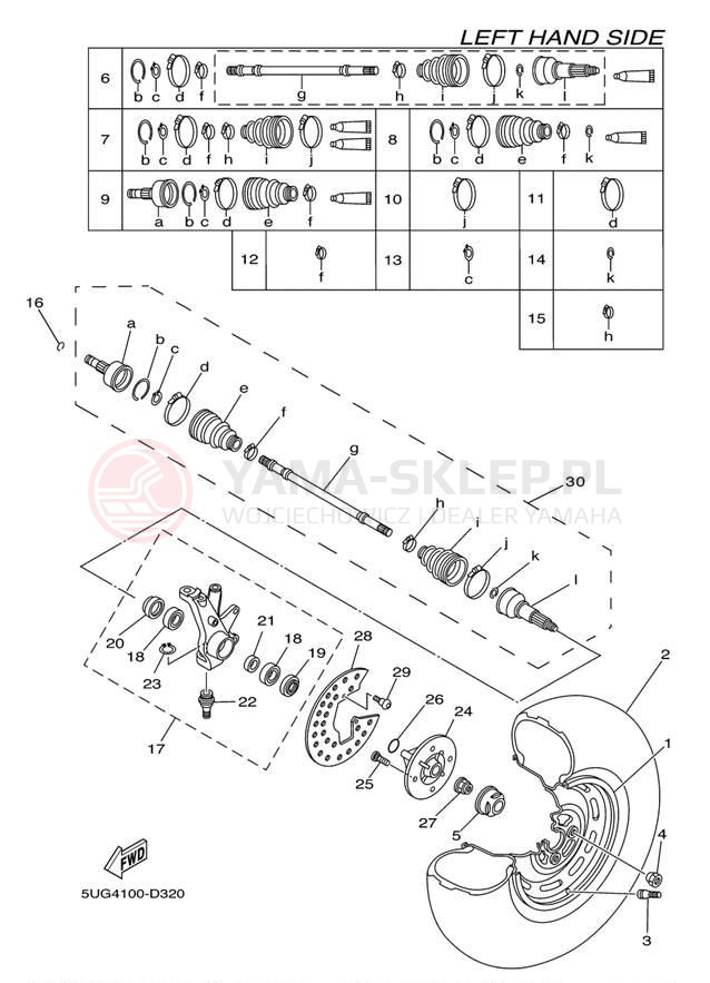 Schemat "Koło przód" do Yamaha RHINO YXR660FAT
