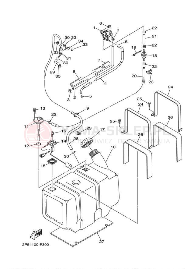 Schemat "zbiornik paliwa" do Yamaha RHINO 450 HUNTER YXR45FHW