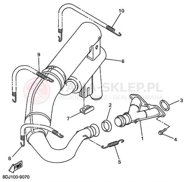 Schemat "Wydech końcowy" do Yamaha VENTURE 500 XL VT500XLC