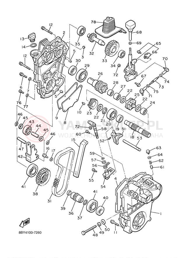 Schemat "Układ napędowy" do Yamaha ET410TRF
