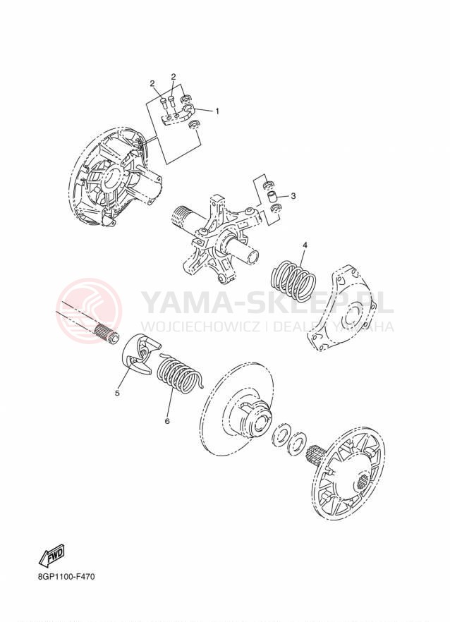 Schemat "DRIVE SETTING" do Yamaha PHAZER XTX PZ50XTFB